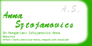 anna sztojanovics business card